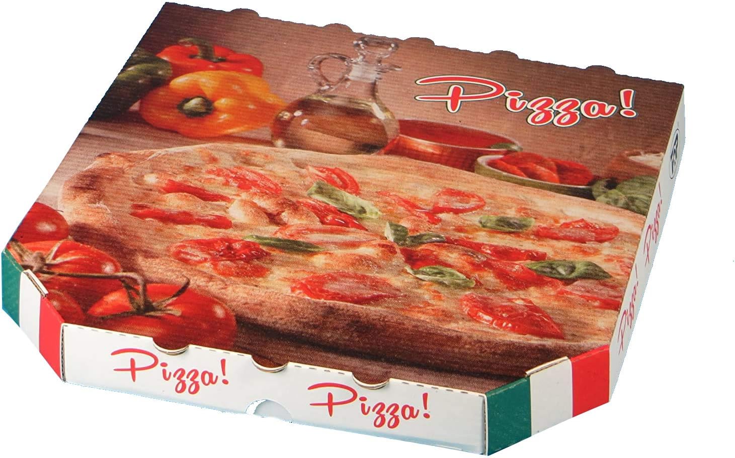100 Stück Pizzakartons 33x33x4cm - Braune Pizzaschachteln Neutral