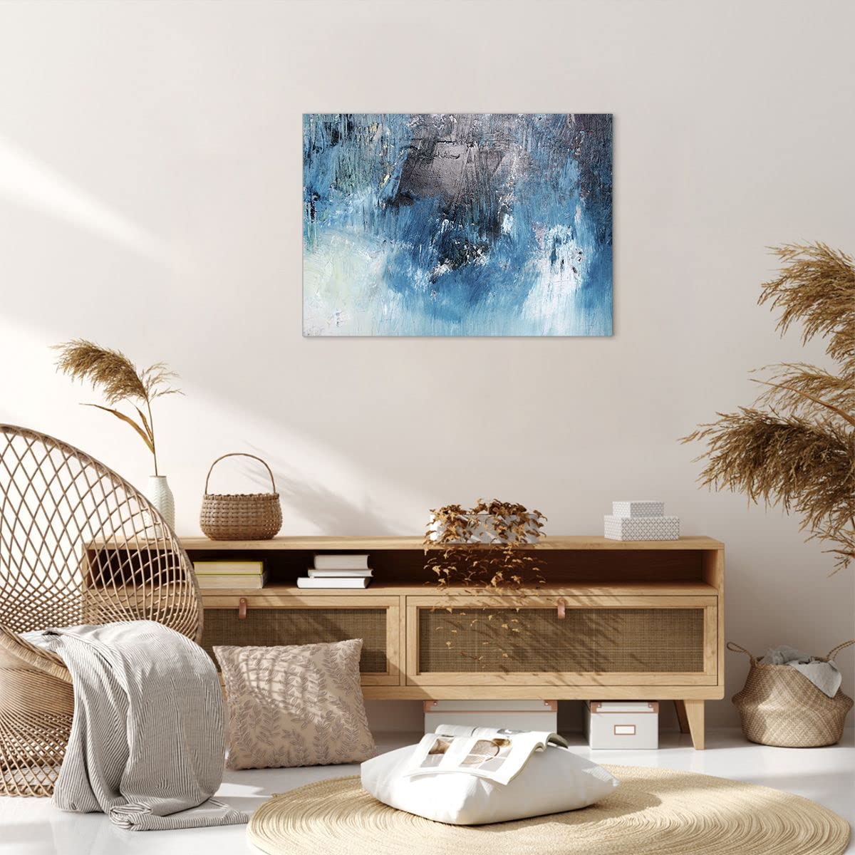 Impression Sur Toile Abstraction Boho Art Moderne 120x80 Cm XXL Tableau