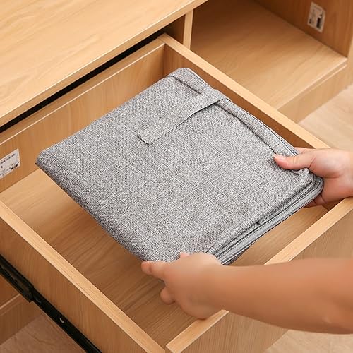 Miniatura 5 de Bolsa de almacenamiento de ropa con cremallera resistente, caja organizadora de armario, mango reforzado, plegable, gran capacidad, para edredones,