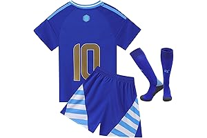 2024 No 10 Away Blue Kids Soccer Jersey Football Sportswear Boy Girl...