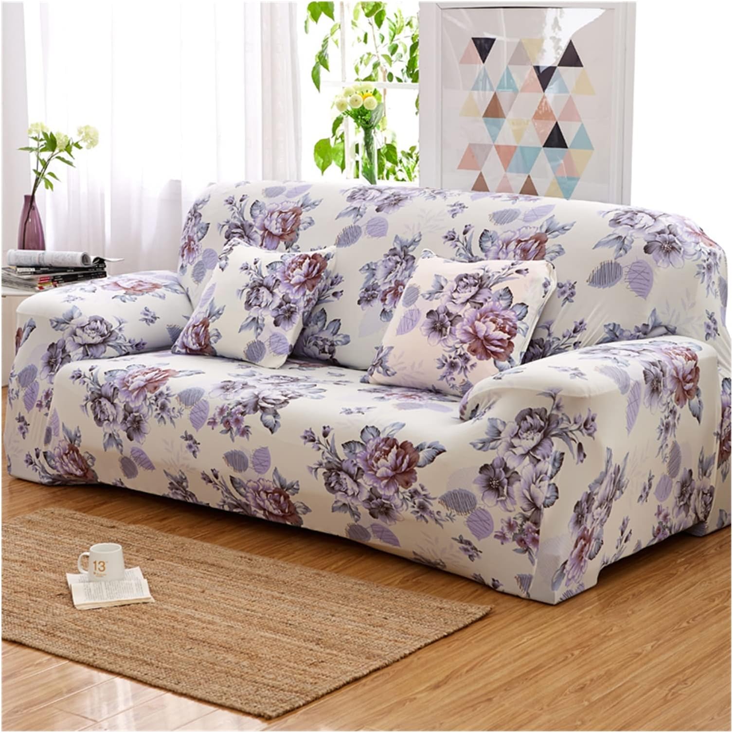 Floral Pattern Elastic Stretch Universal Sofa Covers Sectional Throw Couch Corner Cover Cases For Furniture Armchairs Home Decor sofa set (Color : 11, Size : 2 Seater)