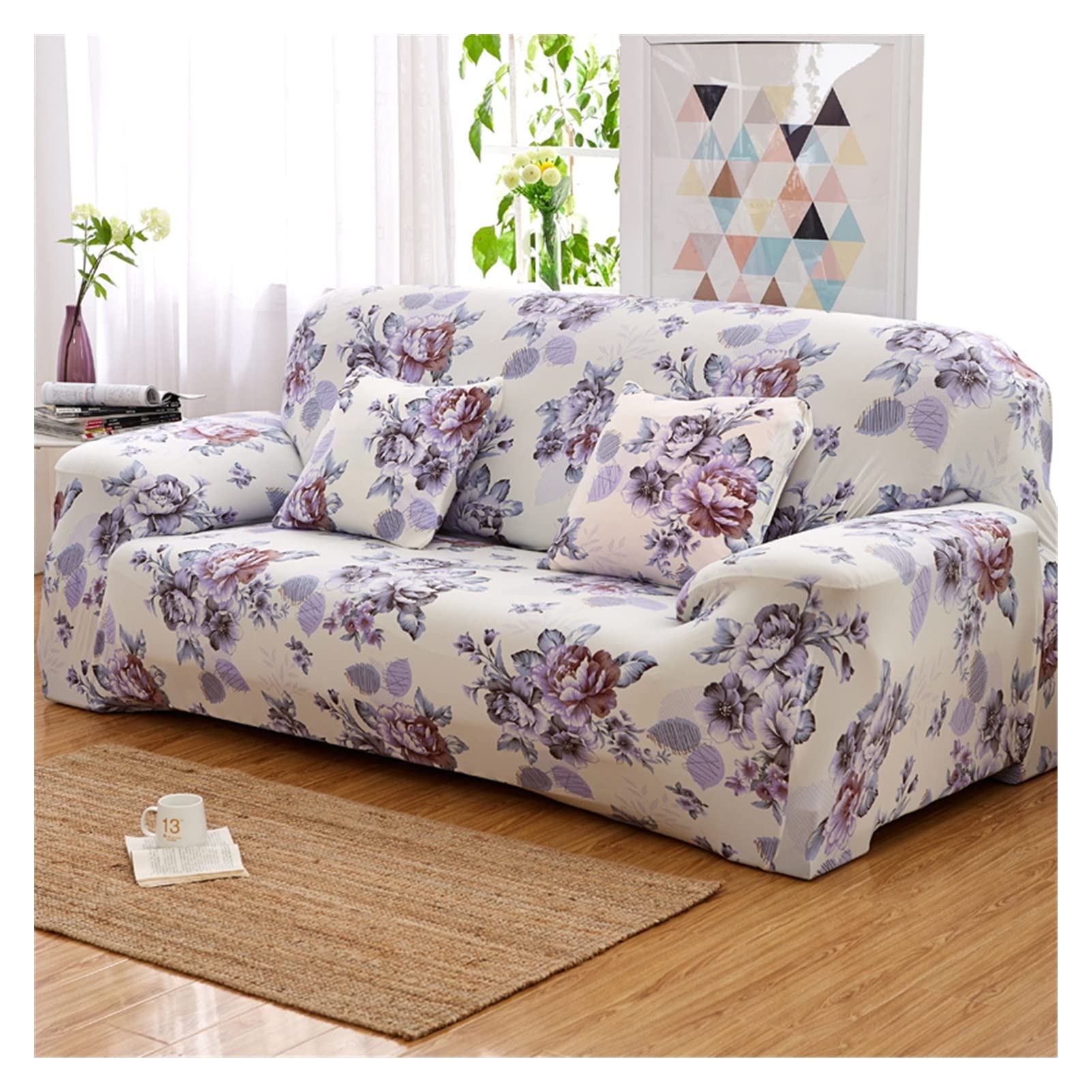 Floral Pattern Elastic Stretch Universal Sofa Covers Sectional Throw Couch Corner Cover Cases For Furniture Armchairs Home Decor sofa set (Color : 11, Size : 2 Seater)