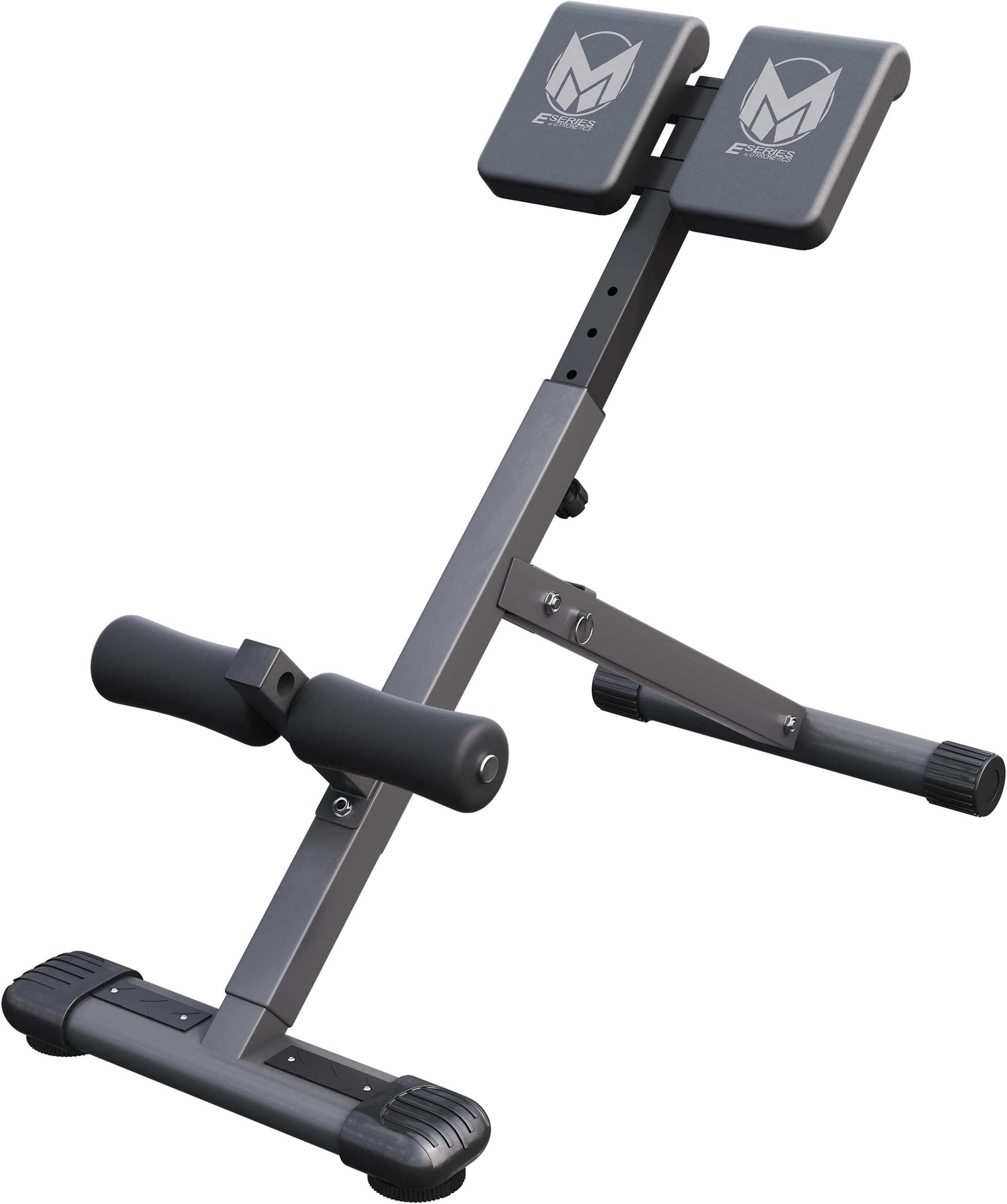 GYRONETICS® Hyperextension Bench - 5 Level Adjustable Height, Foldable, Padded Leg Fixation, Max. Load 120kg, Black - Roman Chair, Back Extension Machine, Abdominal Trainer, Sit Up, Gym Workout Bench