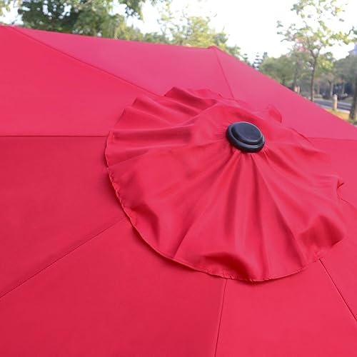 Miniatura 5 de Sombrilla Sunnyglade para mesa en exteriores de 9 pies Con 8 varillasdurables Rojo