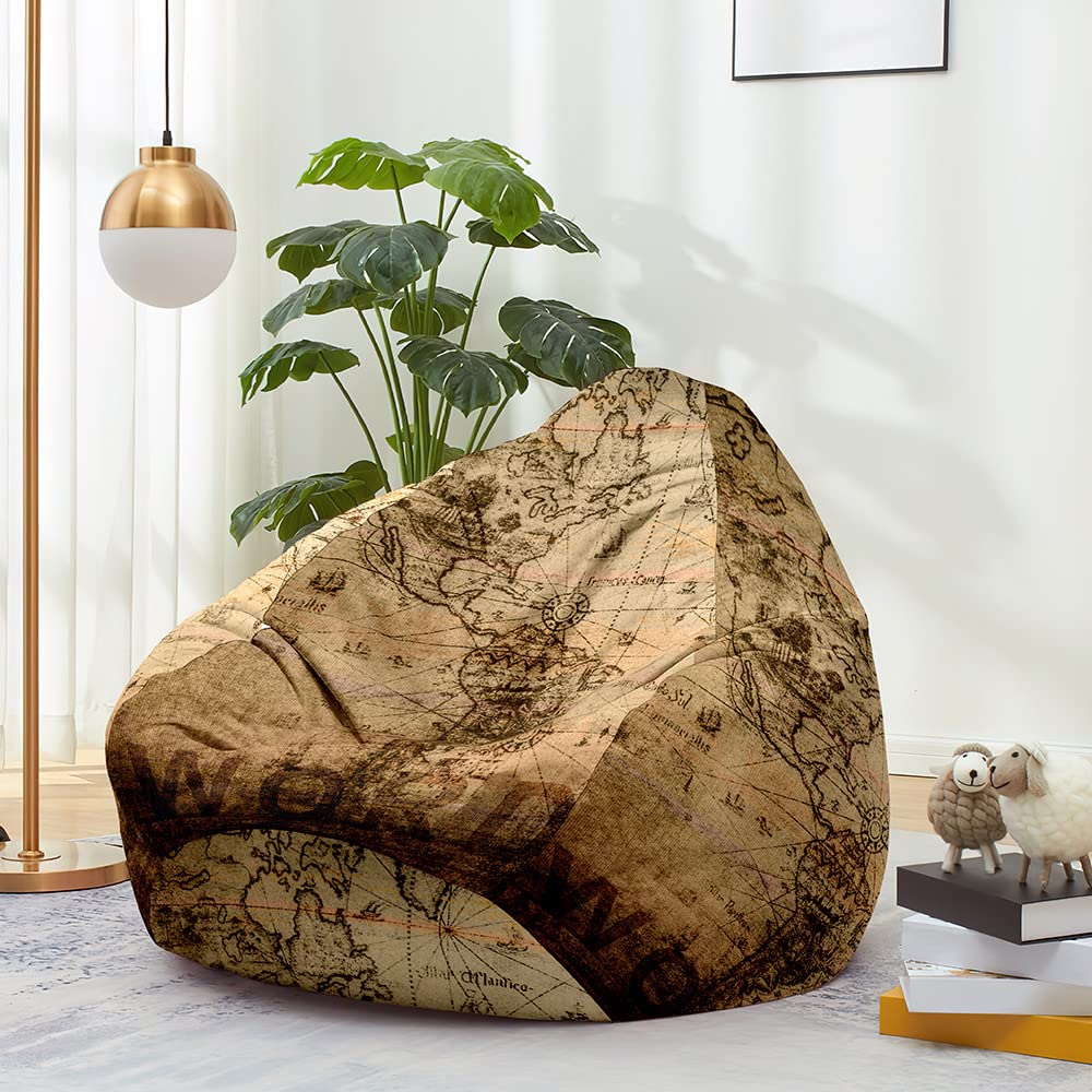 FANSU Copertura per Poltrona Sacco Puff Poltrona Senza Riempimento, 3D Cane Pouf Poltrona con Zip Poltrona a Sacco per Adulti e Bambini Interni, Casa, Soggiorno (100x120cm,Cucciolo