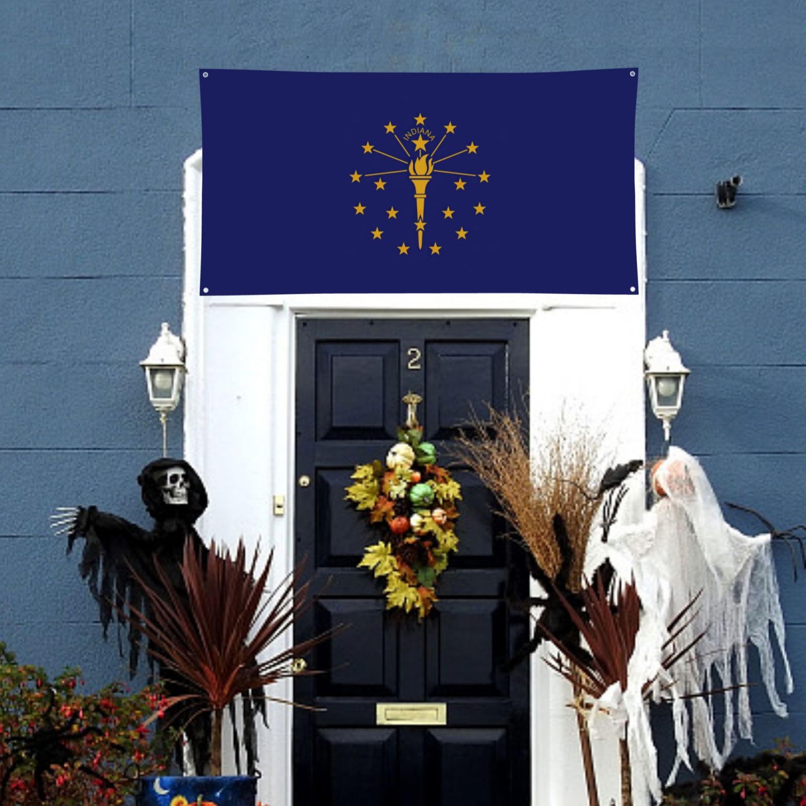 Bandera del estado de Indiana para decoración de fiesta, divertida pancarta de cumpleaños, adecuada para fiestas y eventos temáticos