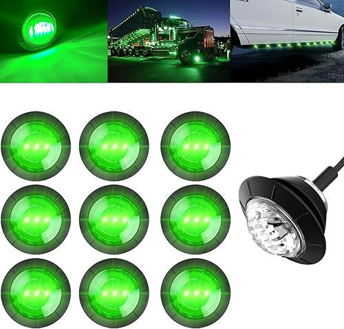 Miniatura 7 de Luces LED de 34 pulgadas para remolque, redondas, blancas, 12 V, marcador lateral LED delantero y trasero, luz indicadora de giro, luz intermitente
