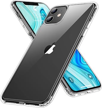 Crystal Clear for iPhone 11 Case,[Anti- Yellowing][Upgraded Military Shockproof Protection] Slim Thin Protective Bumper Phone Case 6.1 inch Clear
