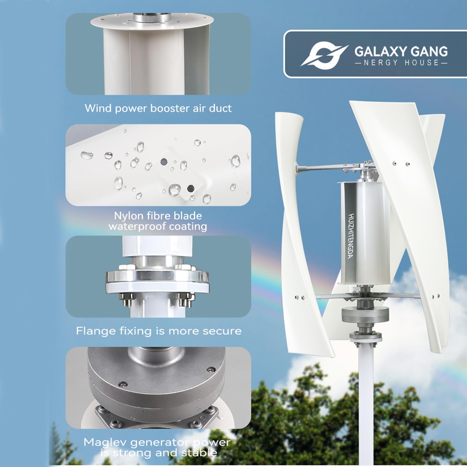 Geräuscharme 1000W-1500W Vertikale Windturbine Windturbinen-Generator, 12V 24V 48V Vertikale Windturbine Mit MPPT-Controller Für Zuhause Und Camping