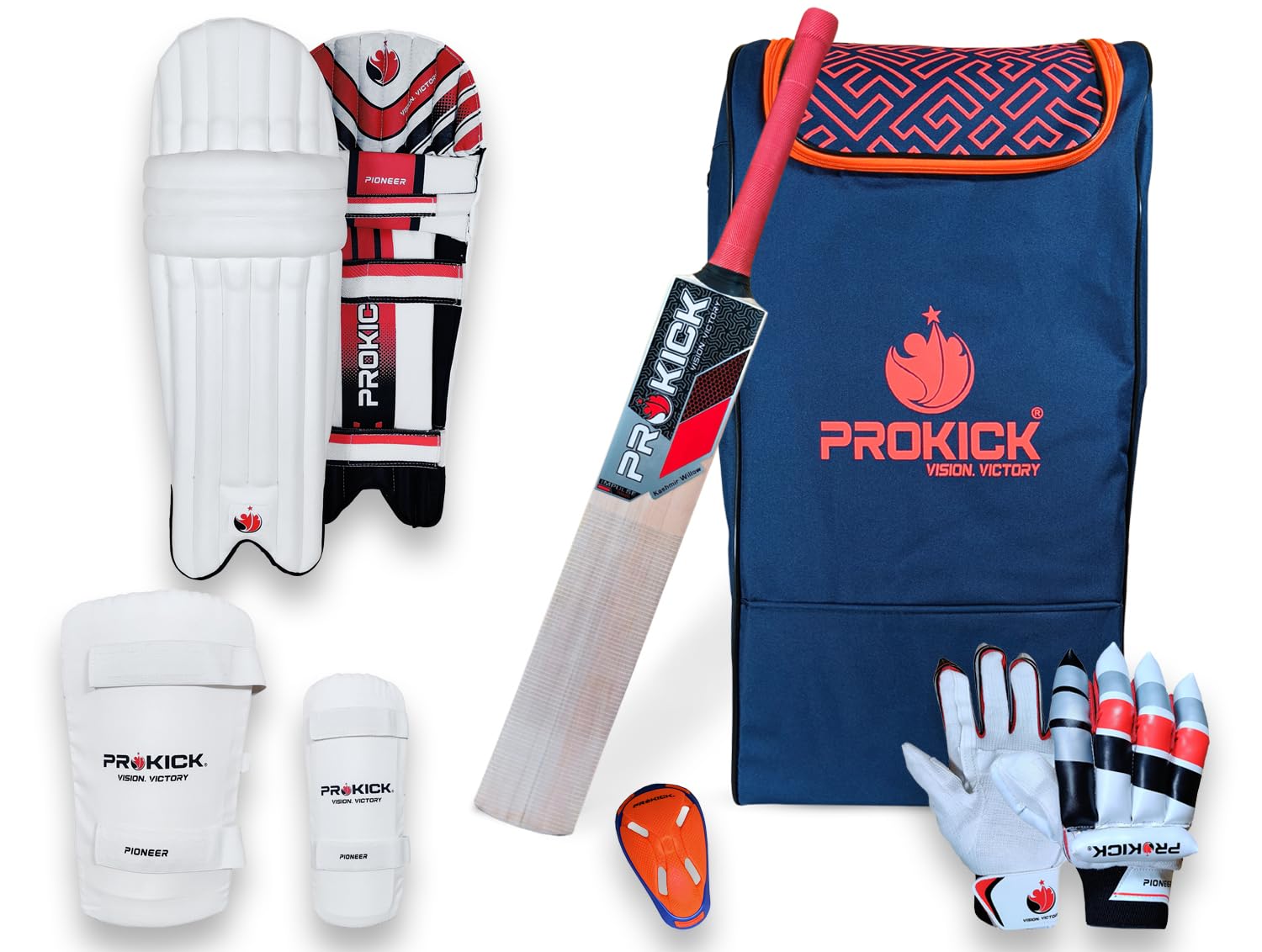 Prokick Megakit Kashmir Willow Full Cricket Kit, Black/Red Camouflage - Size 4 (B0CG1QN68K) Amazon Price History, Amazon Price Tracker