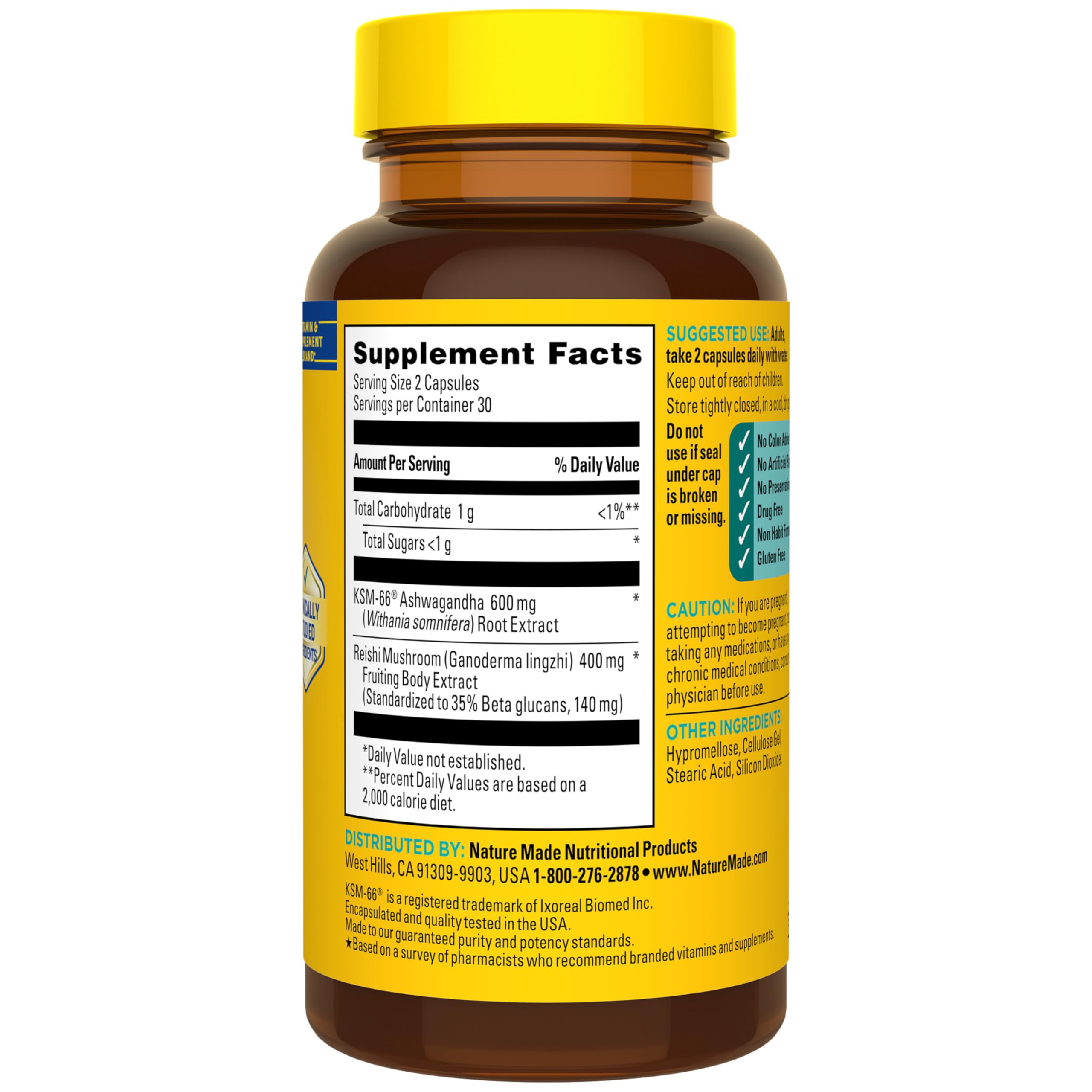 Nature Made Ashwagandha KSM 66 + Reishi Mushroom Capsules, 60 Capsules — Amazon image 9