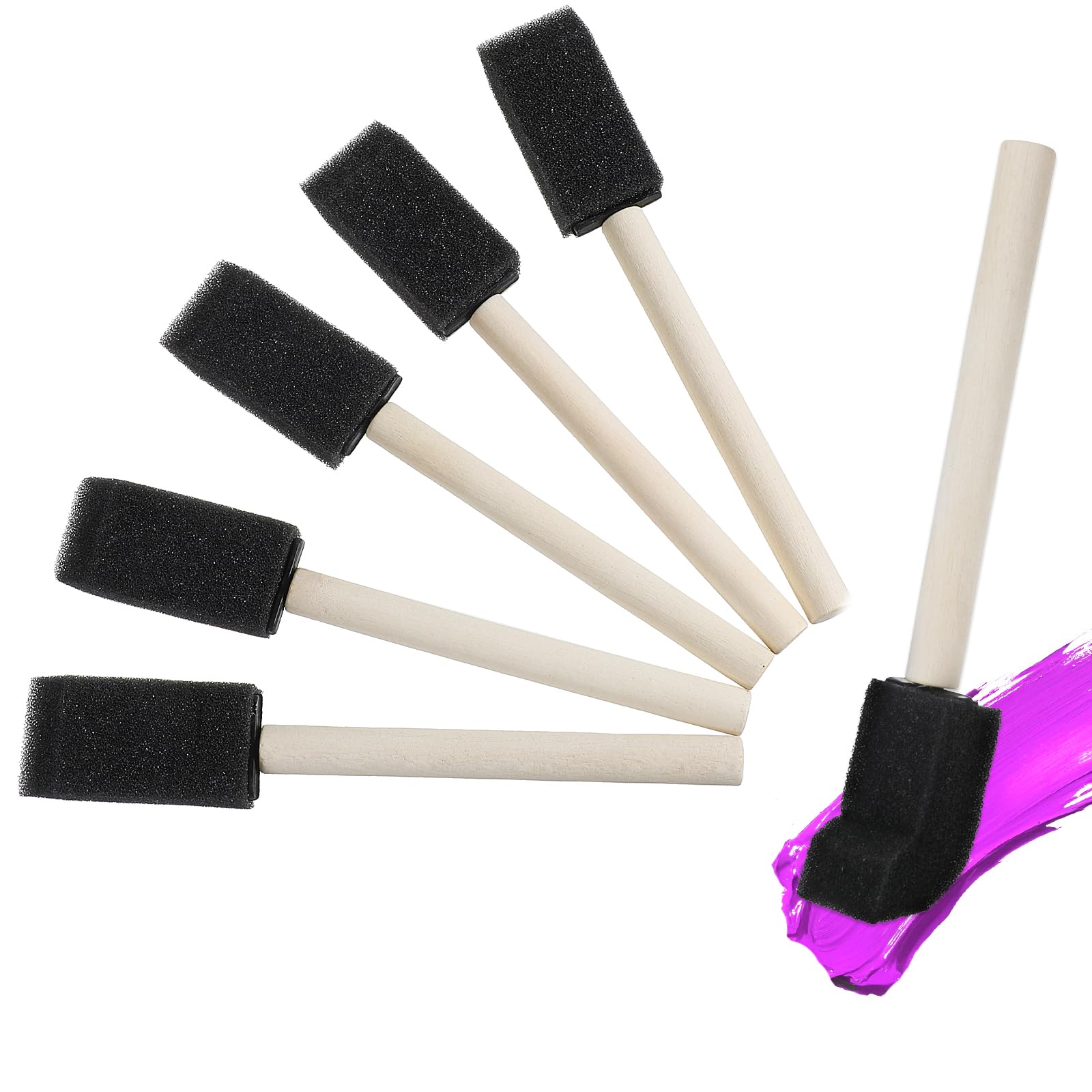 5 Pcs Foam Brushes for Painting, 1 Inch Sponge Brushes Poly Foam Paint Brush Foams Paint Brush Set for Painting and Cleaning