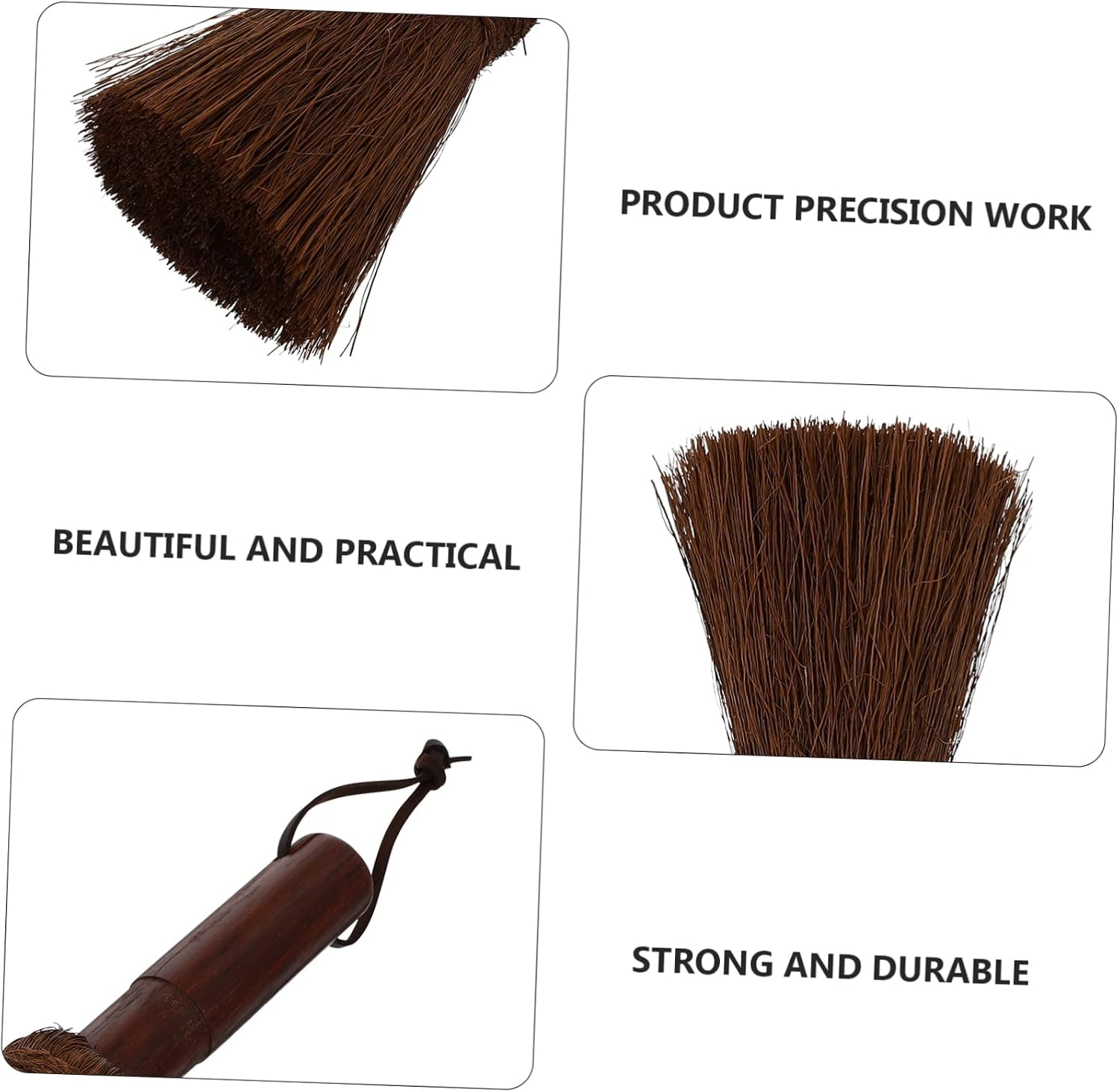 2 Pcs Practical Kitchen Brush Dish Scrub Brush Wood Handle Palm Bristles for Dishes Tiles Fruits