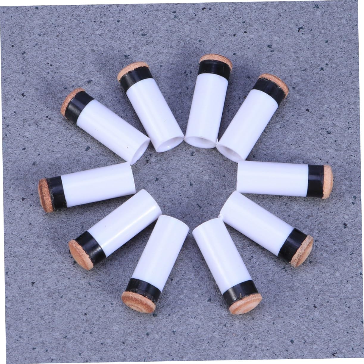 GANAZONO 15Pcs Billiard Ferrules Tips American Style Screw Pool Replacement Tips with Hard for Enhanced Performance White Brown