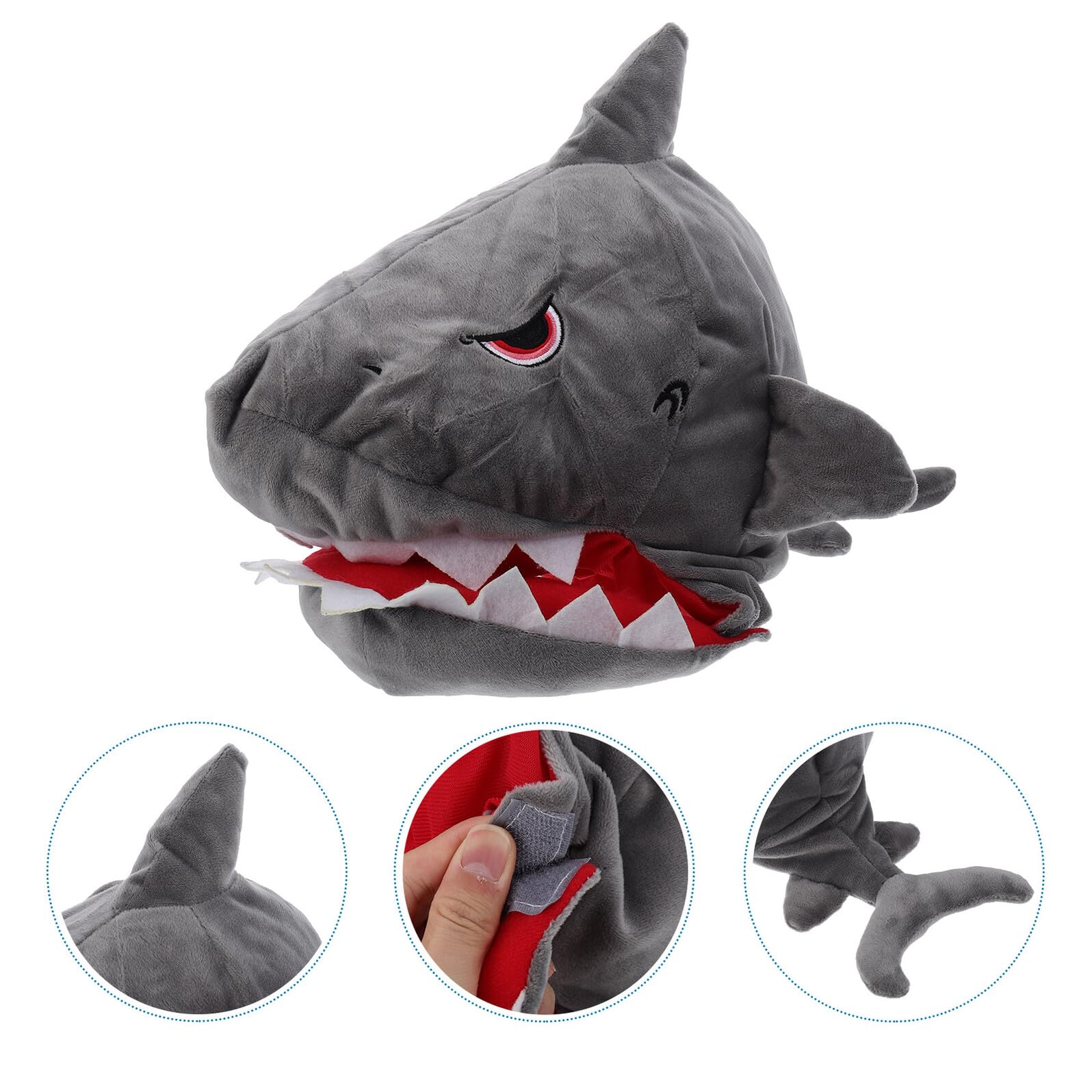 Sombrero de Fiesta Divertido Diseño de Tiburón Gorra de Peluche para Carnaval Cumpleaños y Sesiones Fotográficas Tocado Novedoso para Disfraz Original