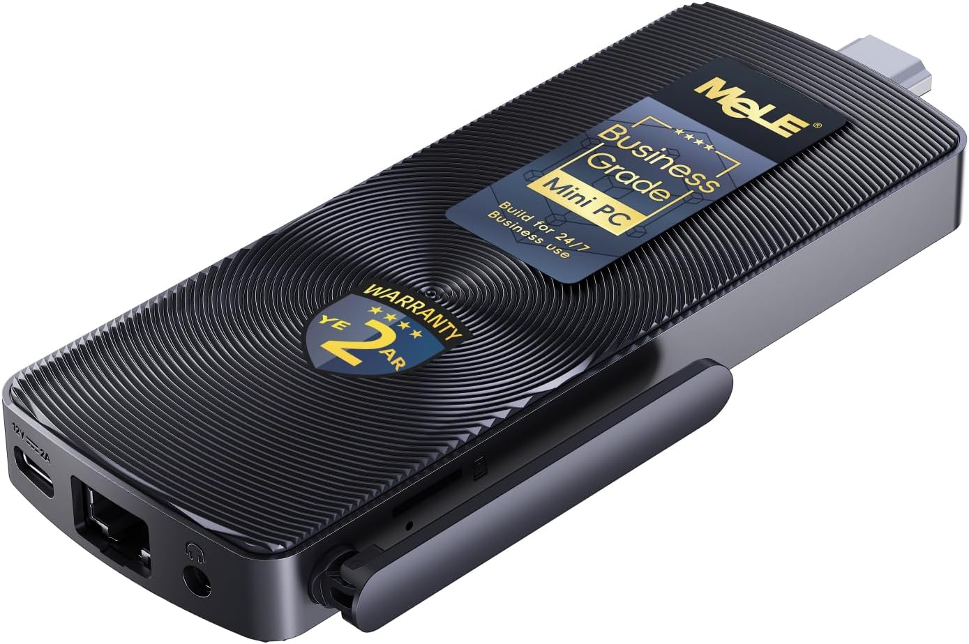 MeLE PCG02 N100 Mini PC Stick Windows 11 Pro 8GB/128GB, Full Function USB-C Fanless Mini Computer Stick Dual HDMI 4K Display 2.4G/5G Wi-Fi BT5.1 GbE Micro PC with Vesa, on Business IoT Digital Signage