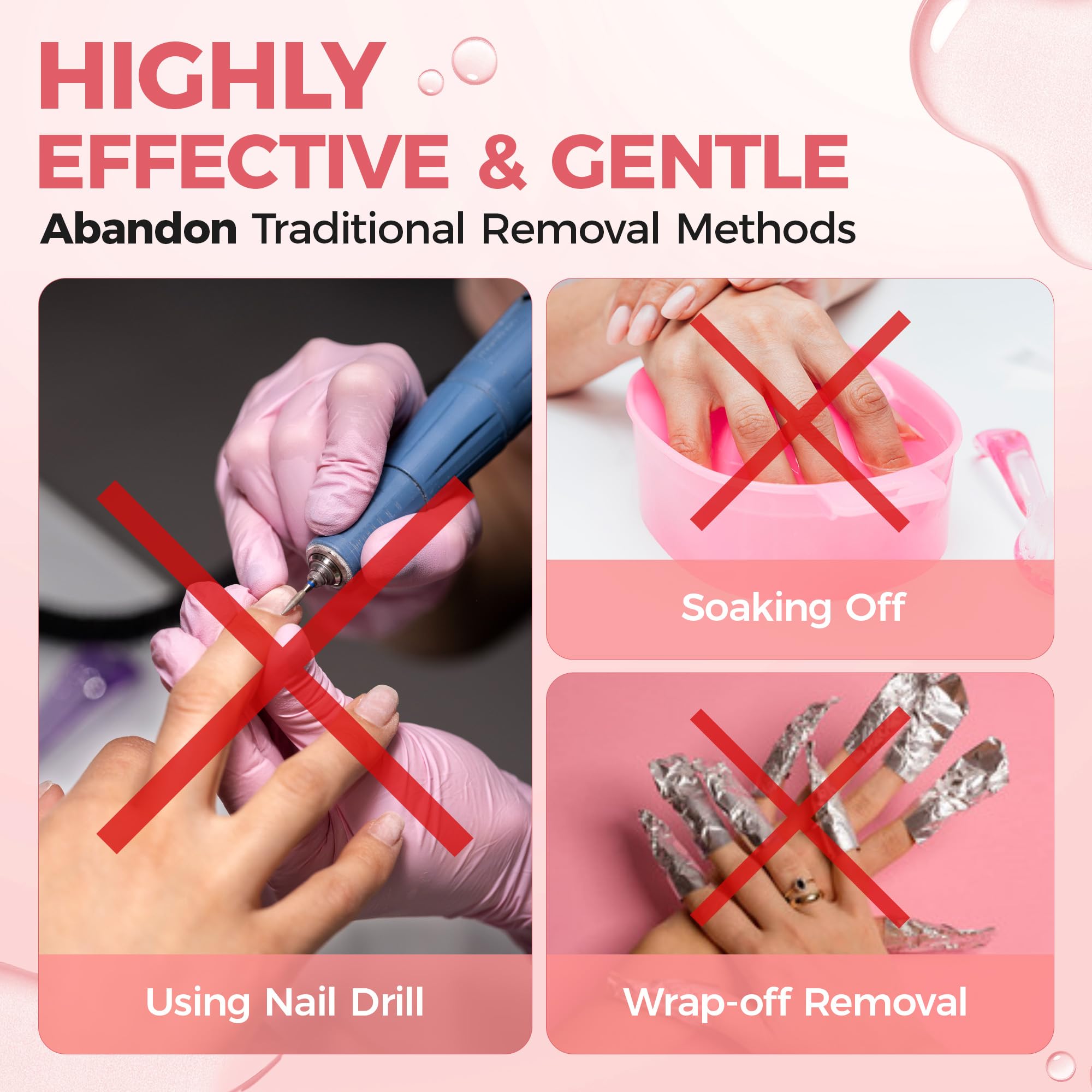 UNA GELLA Rimozione di colla per unghie Press On Nails, 30 ml, con leva integrata senza acetone, Soak Off per Nail Tip, colla fai da te (non per smalto gel UV)