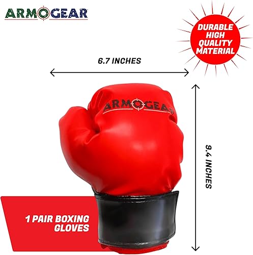 Miniatura 3 de ArmoGear Guantes de boxeo para niños con cierre fácil | Se adapta a niños y adolescentes | Relleno de almohada acolchada para jugar lucha y boxeo