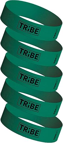 Vista 15 de Tribe Lifting - Bandas de resistencia de tela para glúteos y piernas Juego de 5 bandas de tela para entrenamiento Bandas gruesas de glúteos