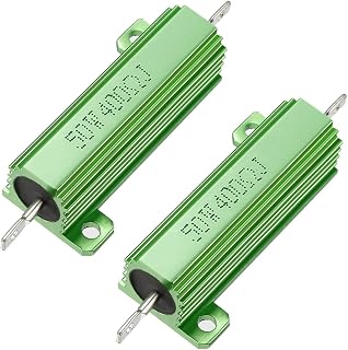 uxcell 50W 400 Ohm 5% Aluminum Housing Resistor Screw Tap Chassis Mounted Aluminum Case Wirewound Resistor Load Resistors Green 2 pcs