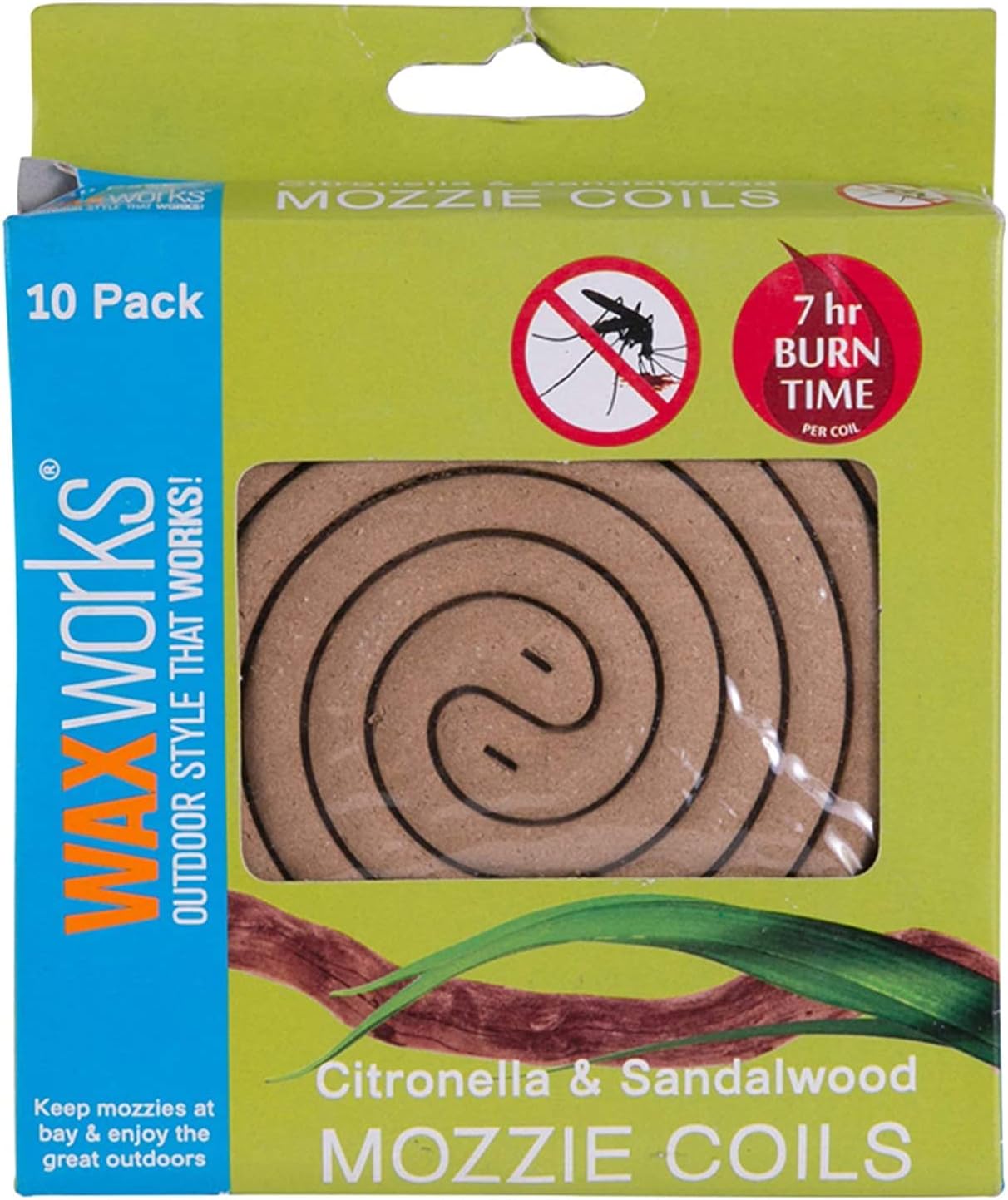 Waxworks Citronella and Sandalwood Incense Coil - Pack of 10