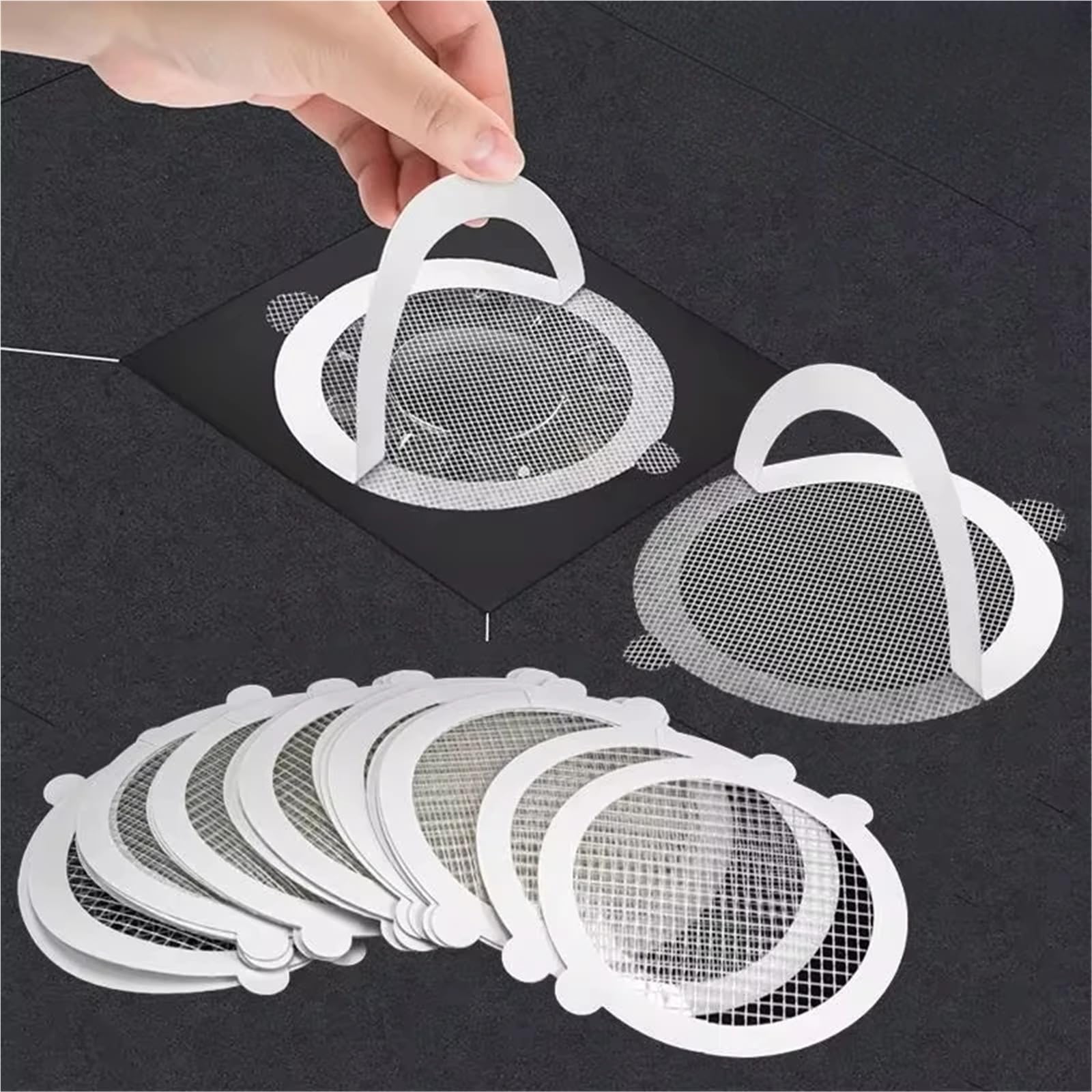10-100 Pegatinas for desagüe de Suelo, atrapapelos for Ducha, Bloqueador Fregadero, Filtro Malla for bañera para Fregadero Cocina BañO(Circle-11cm-50PCS)