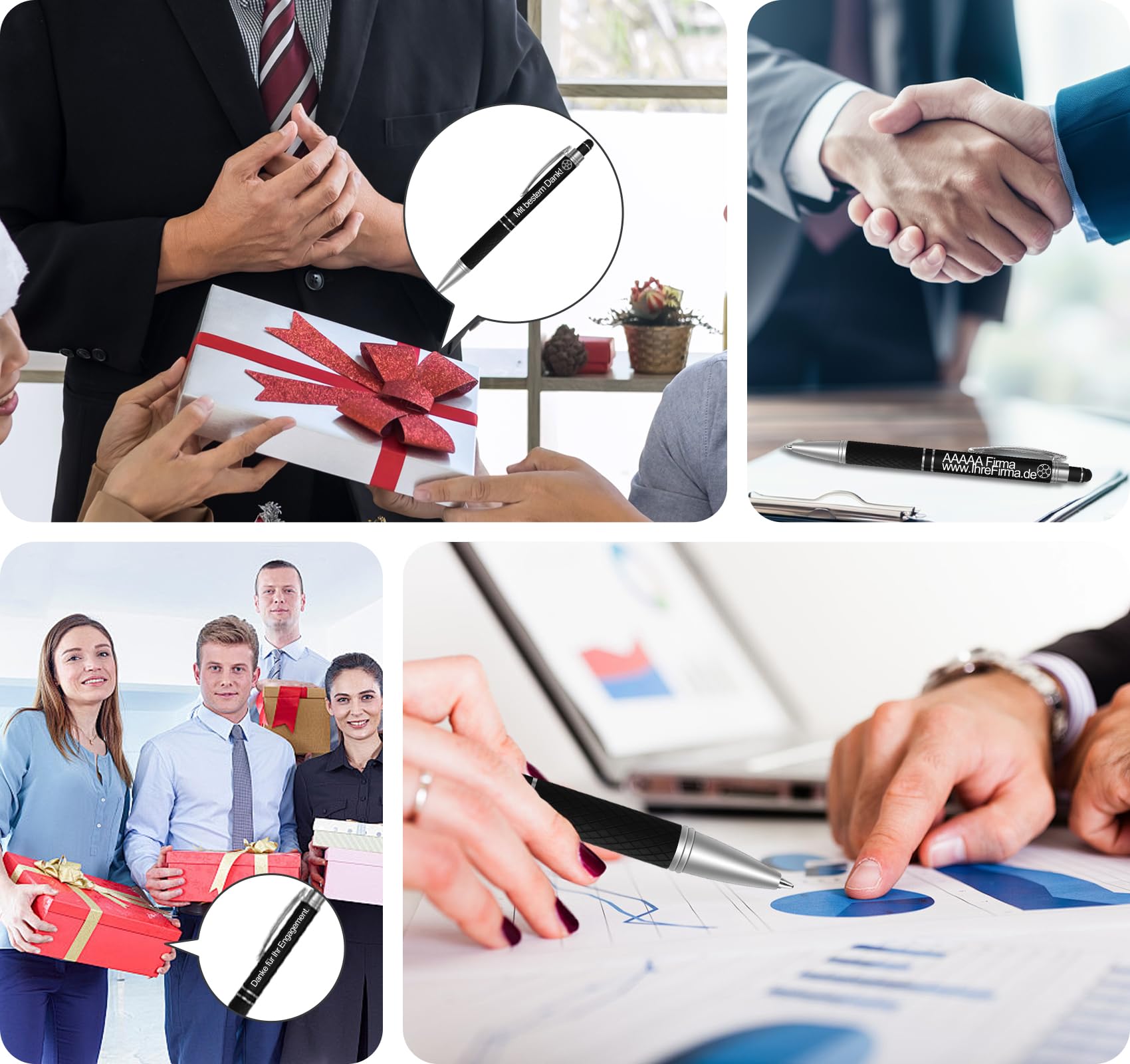 Touchscreen Kugelschreiber mit Gravur–Personalisierbarer Stift für Tablets, mehrfarbig, 50 Stück,Ideal als Werbegeschenk mit Logo, Personalisiertes Geschenk für Schule, Büro, Hochzeit & Kunst