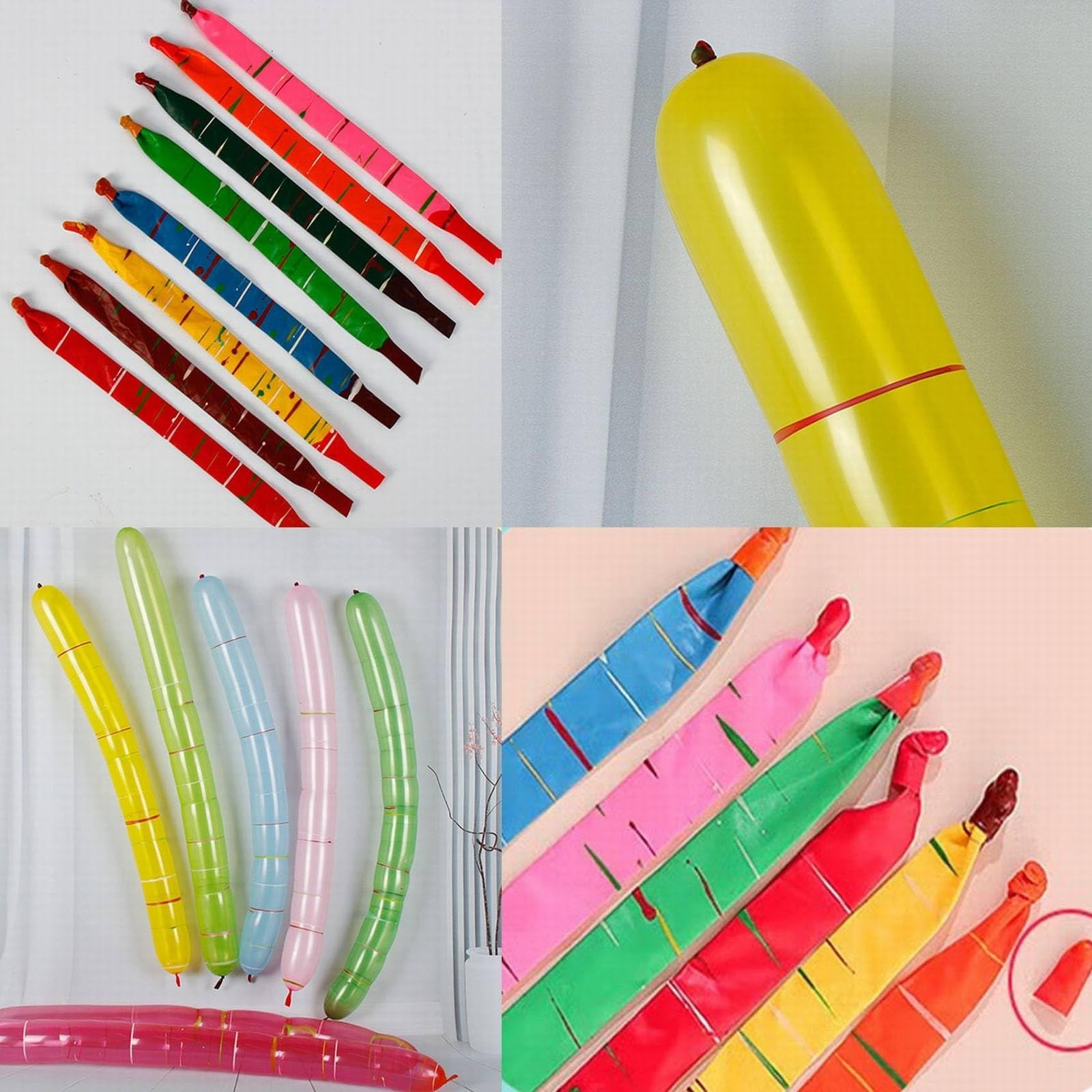 Raketenballons, 100 Stück, verschiedene Farben, fliegende Pfeif-Partytütenfüller für Kinder, strapazierfähiges Latex, perfekt für Partys und lustige Aktivitäten