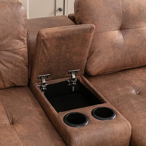 Miniatura 33 de kevinplus Sofá modular de 89 pulgadas con diván para sala de estar, moderno sofá tapizado de 3 asientos copetudo, acogedor sofá de almacenamiento