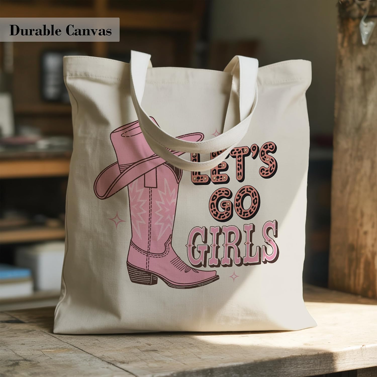 Aesthetic Cool Gifts for Women Tote Bag, Western Cowgirl Nurse Canvas Bag with Inner Pocket