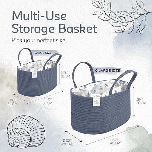 Miniatura 5 de KiddyCare Organizador de pañales para guardería de bebé con tapa de asa, bolsa de lactancia con carrito organizador de mesa cambiadora, carrito para