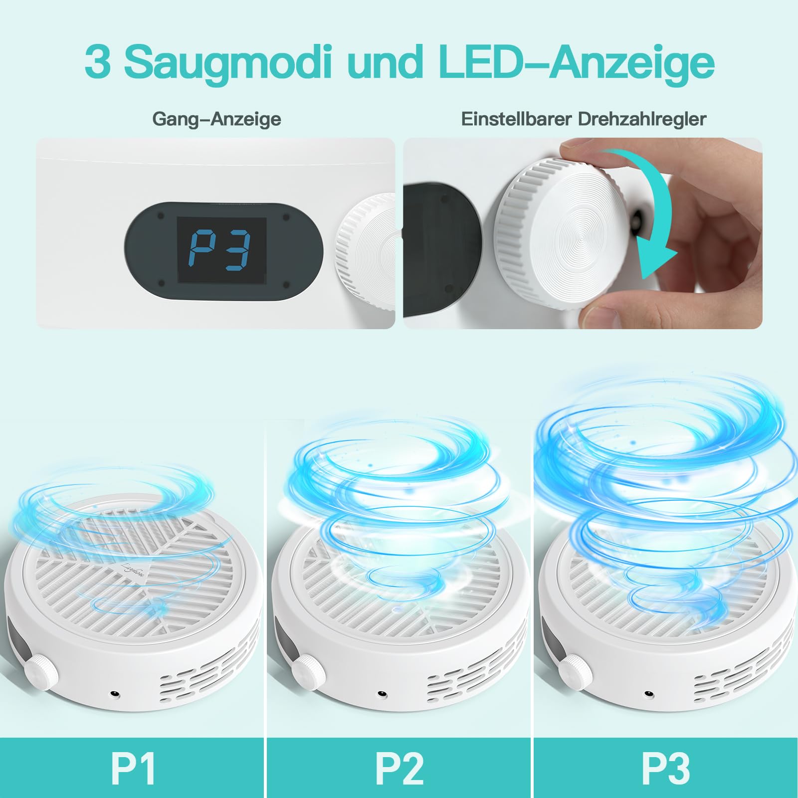 Professioneller Nagelstaubabsauger 120W, 3-Stufig Regelbar, LED-Anzeige, 12.000 U/min, Leistungsstarker Staubsauger, Staubabsaugung Für Nägel, Geeignet Für Nagelstudios Und Den Heimgebrauch