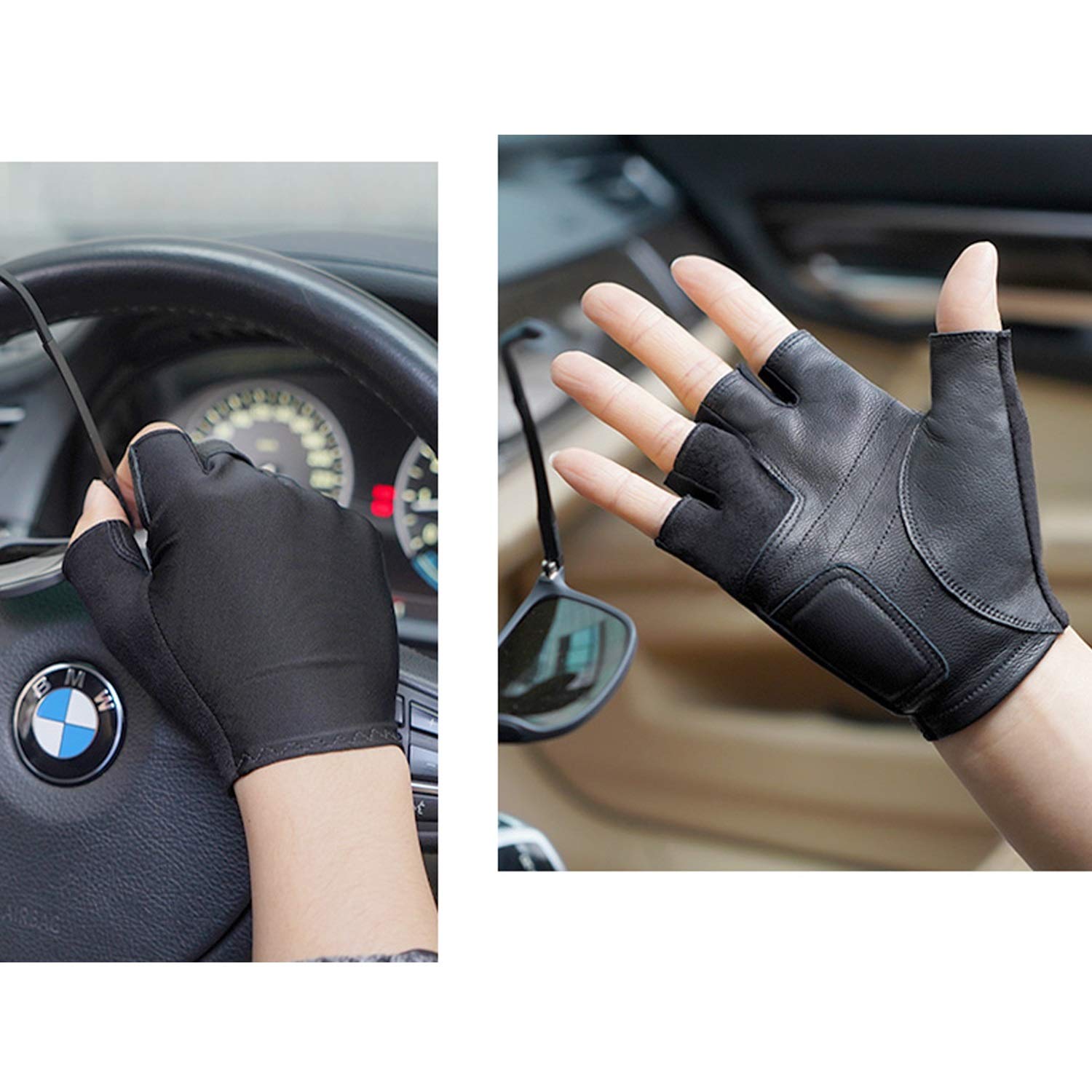 Guanti In Pelle Mezze Dita Da UOMO Guida Sport MS65 | Fashion Accessories Handmade In Italy Store Online