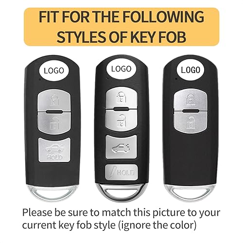 Miniatura 4 de TANGSEN Funda para llavero de TPU compatible con Mazda 3, CX-5, MX-5 Miata, Scion IA, Toyota Yaris IA con textura de fibra de carbono transparente