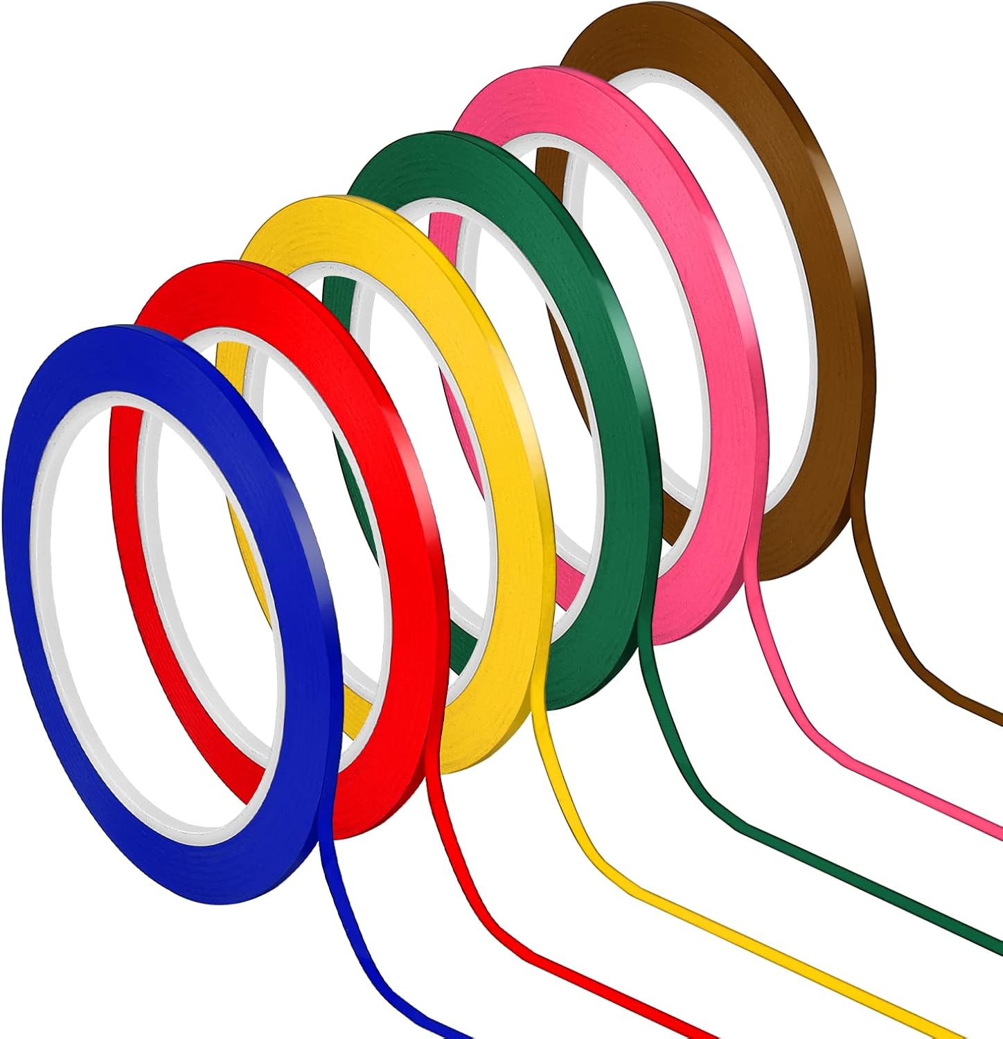 Thinp 6 Rolls Whiteboard Tape Grid Marking Tape MultiColor Board Tape