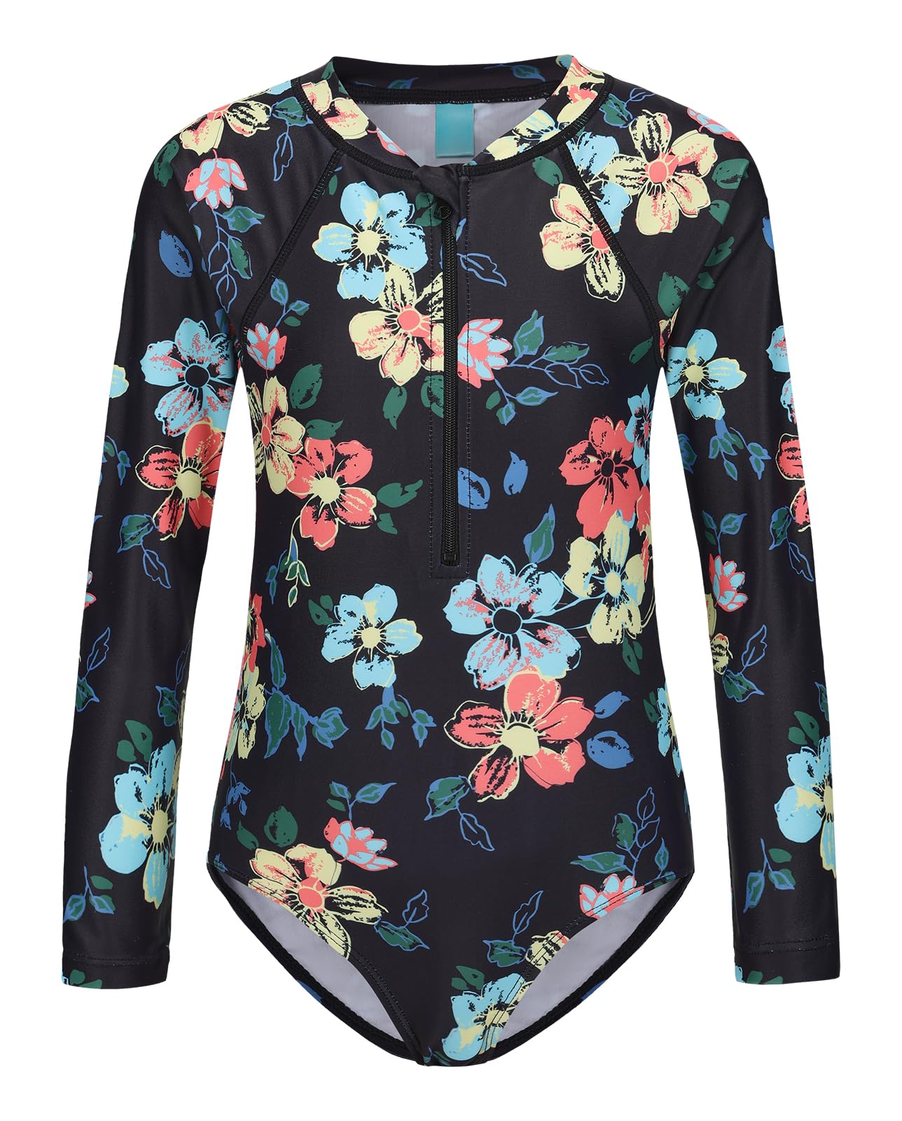 Girls One Piece Rash Guard Long Sleeve Swimsuits for Girls UPF 50+ Sun Protection Bathing Suits 3-16 Years