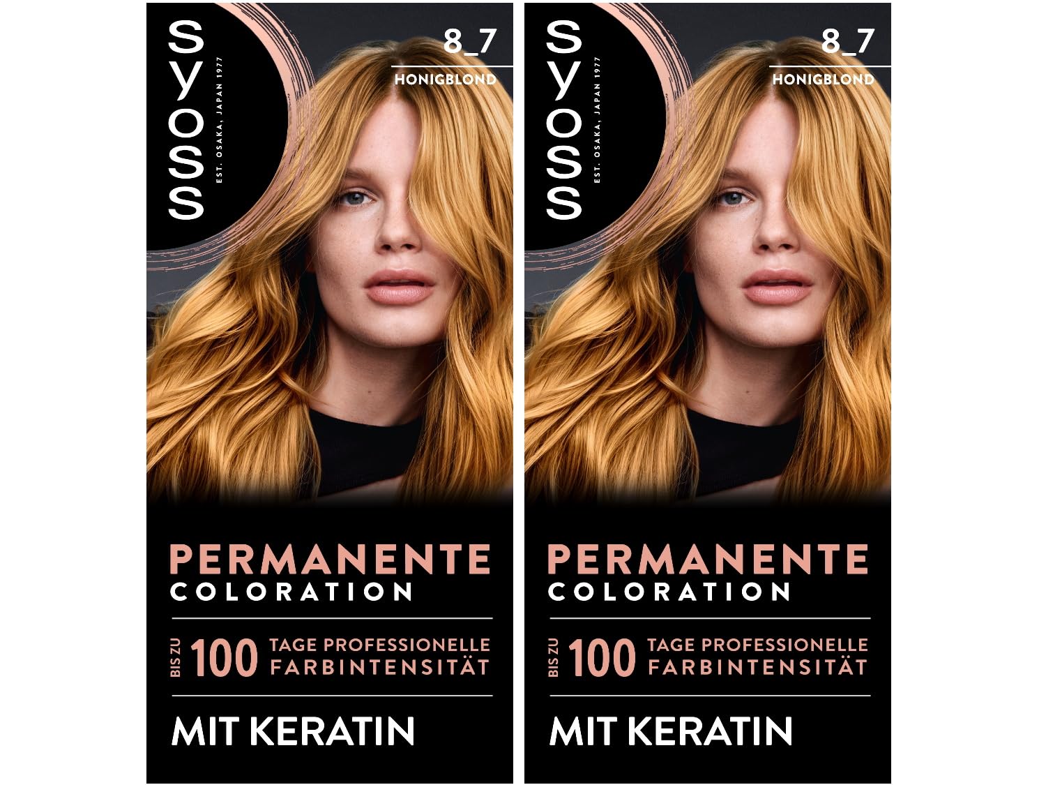 Syoss Color Coloration 8_7 Honey Blonde Level 3 (2 x 115 ml), permanent colour for up to 10 weeks of colour intensity and 70% less breakage*