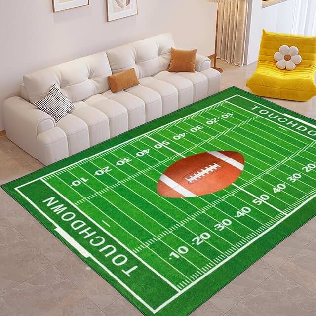 12 Boys Bathroom Ideas for Fun Simple Everyday Function 54 Football Field 6x9 Rug for Boys Bedroom Sports Rugs for Boys Room Decor,...