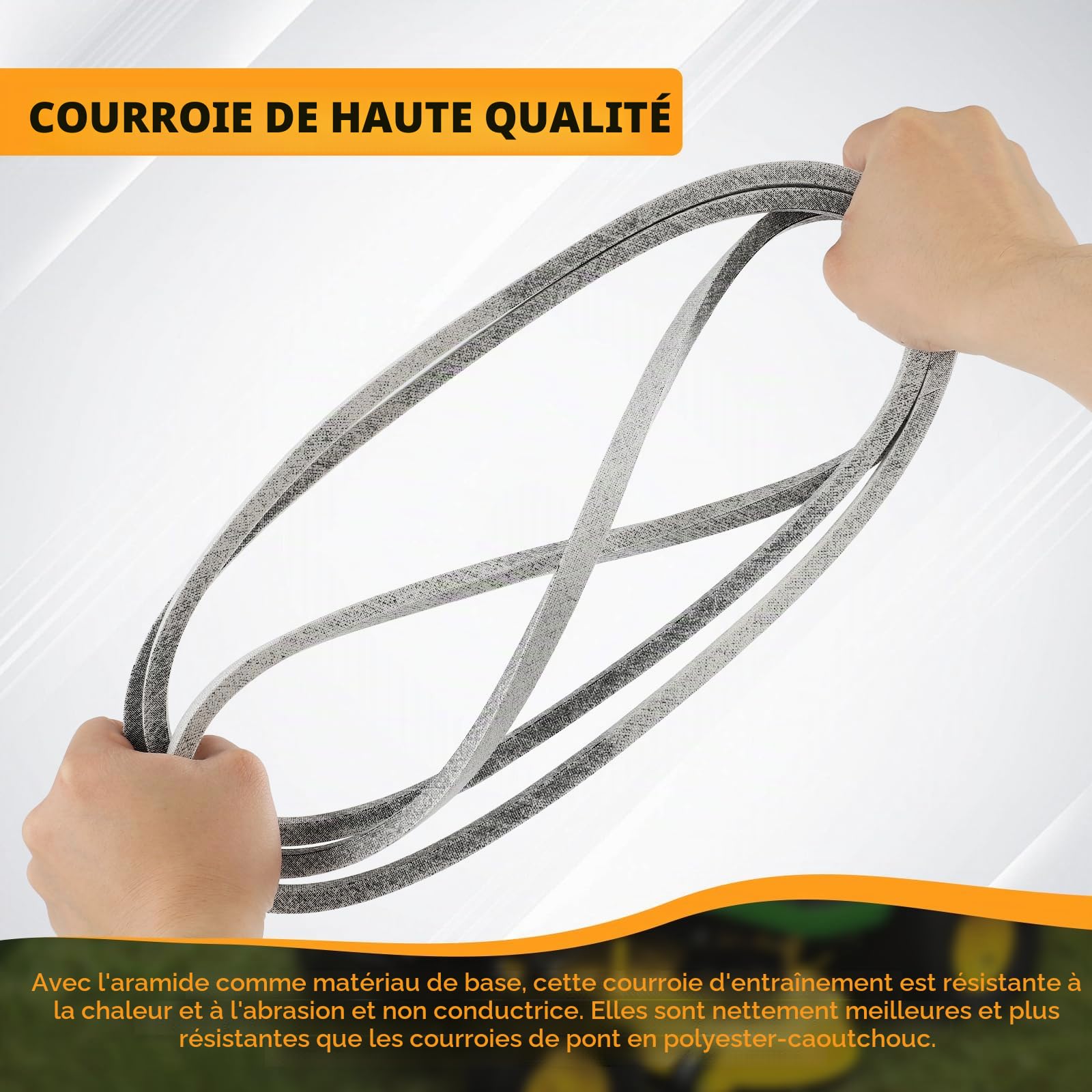 Courroie de 106,7 cm pour tondeuse John Deere GX20072 GY20570 Compatible avec John Deere 102 105 L100 L105 D100 D110 D120 D130 X110 X125 X145 E100 E110 E120 LA105 LA110 LA115 (1,27 cm x 264,2 cm)