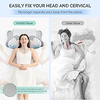 Vista 6 de Almohadas de espuma viscoelástica para soporte de cuello, almohada ortopédica ortopédica de doble cara con funda de almohada de seda de hielo