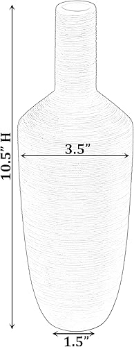Miniatura 6 de Jarrón decorativo de cerámica de la urna de 10" H, jarrón de mesa de centro de mesa de estilo moderno, rojo