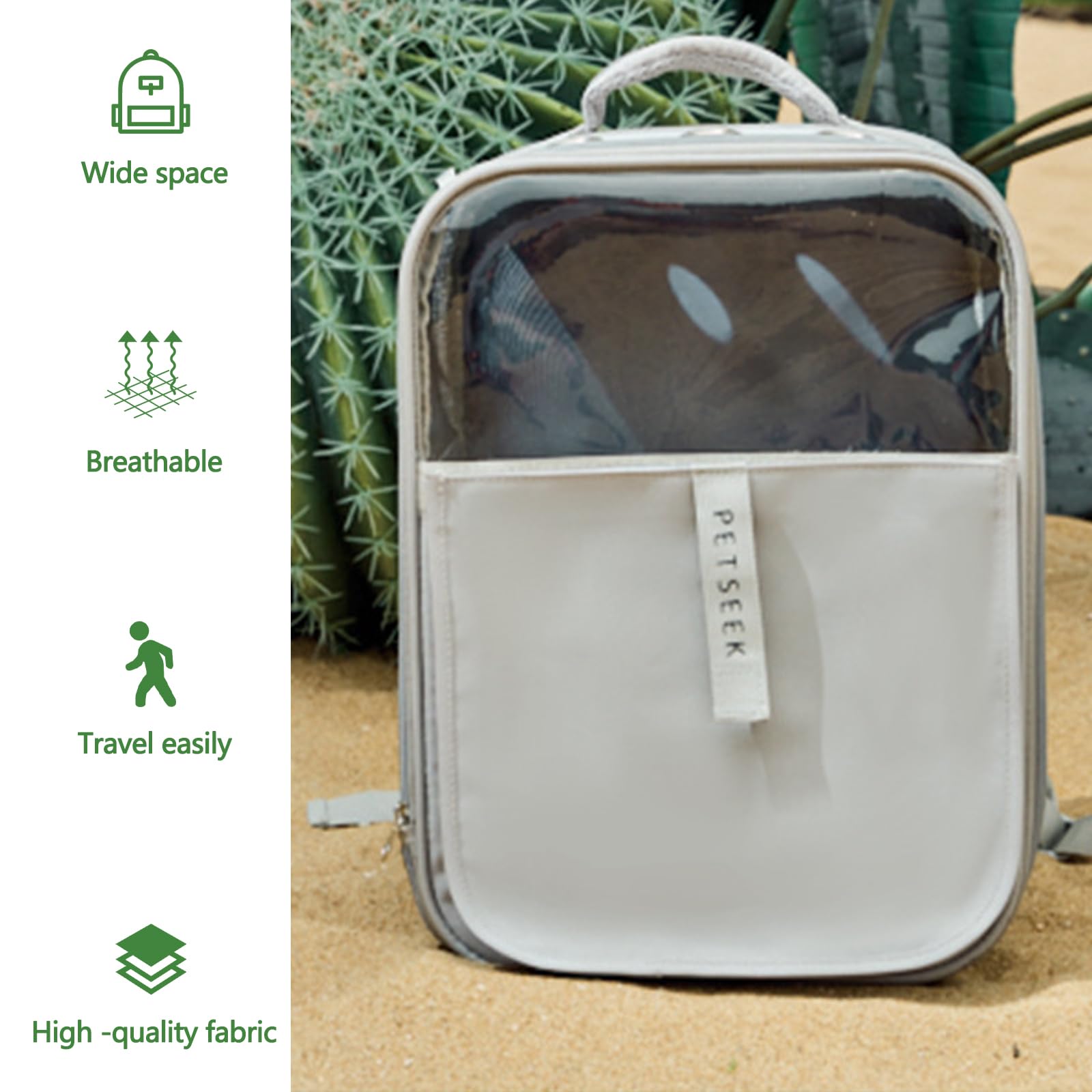 BOSERMEN Cat Backpack, Pet Backpack for Cats Dogs, Fully Ventilated Design, Dog Backpack for Travel, Hiking, Outdoor Use(Green)