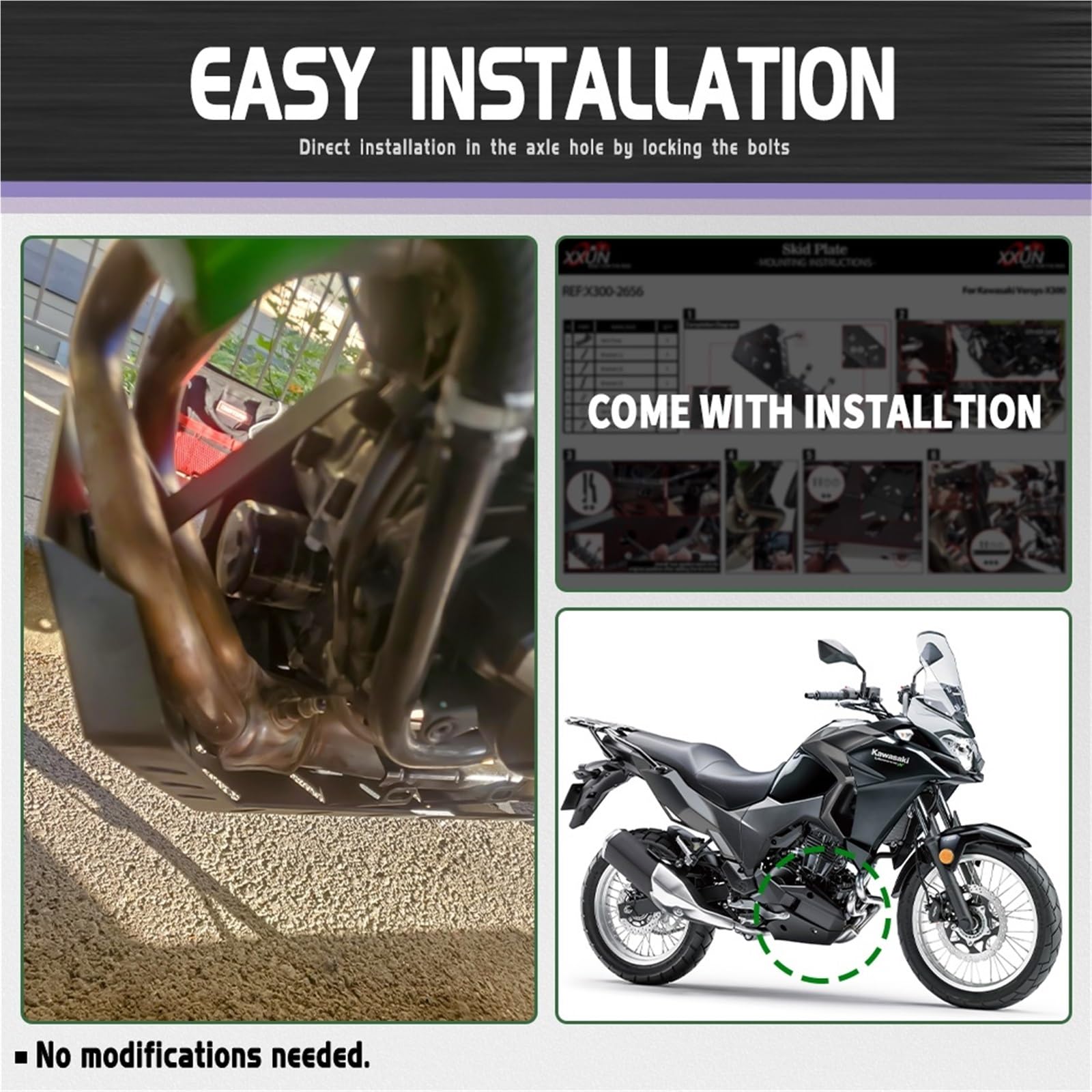 Per Versys X 300 KLE 2017-2023 Armatura protettiva Per protezione motore Para telaio in alluminio copertura motore Motociclette protezioni motore