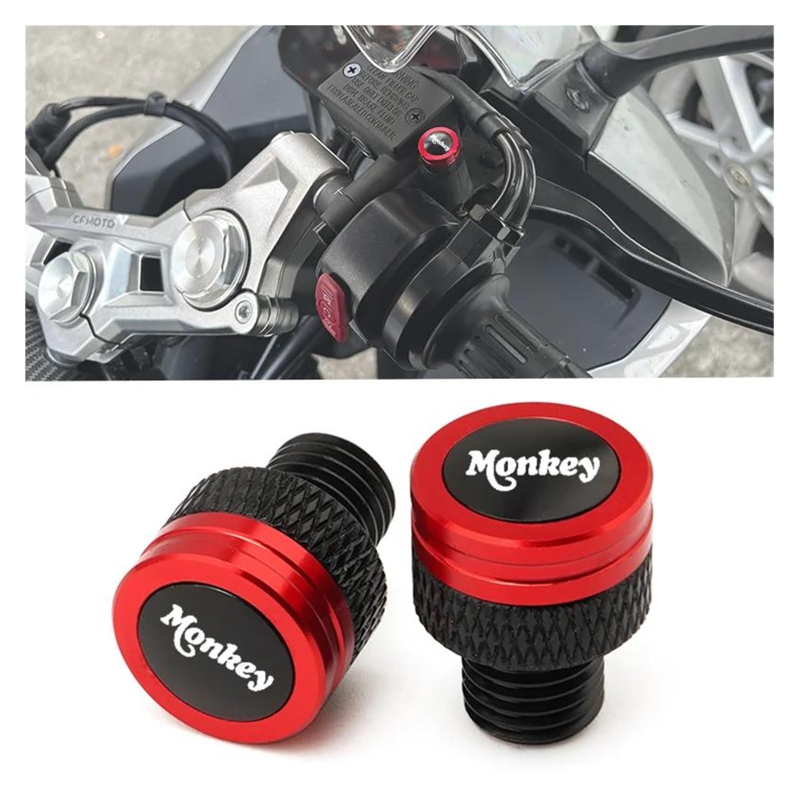 śRuby Lusterka Tylnego Akcesoria Motocyklowe Do H&ONDA Monkey125 Z125 Monkey 125 Z 125 Śruby Do Zaślepek Otworów Lusterek(Red)