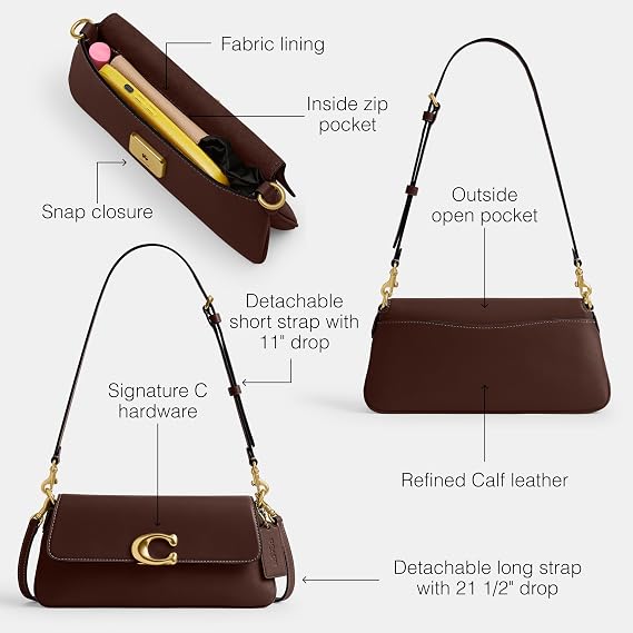 Coach Women's Refined Calf Leather Jet Shoulder Bag