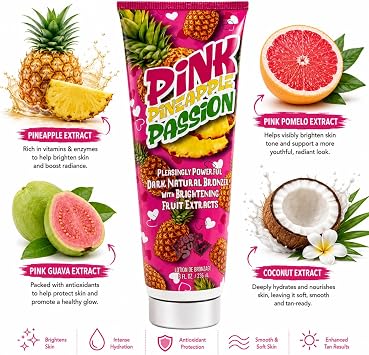 Fiesta Sun Pink Pineapple Passion Dark Natural Bronzer Tanning Lotion (236ml)