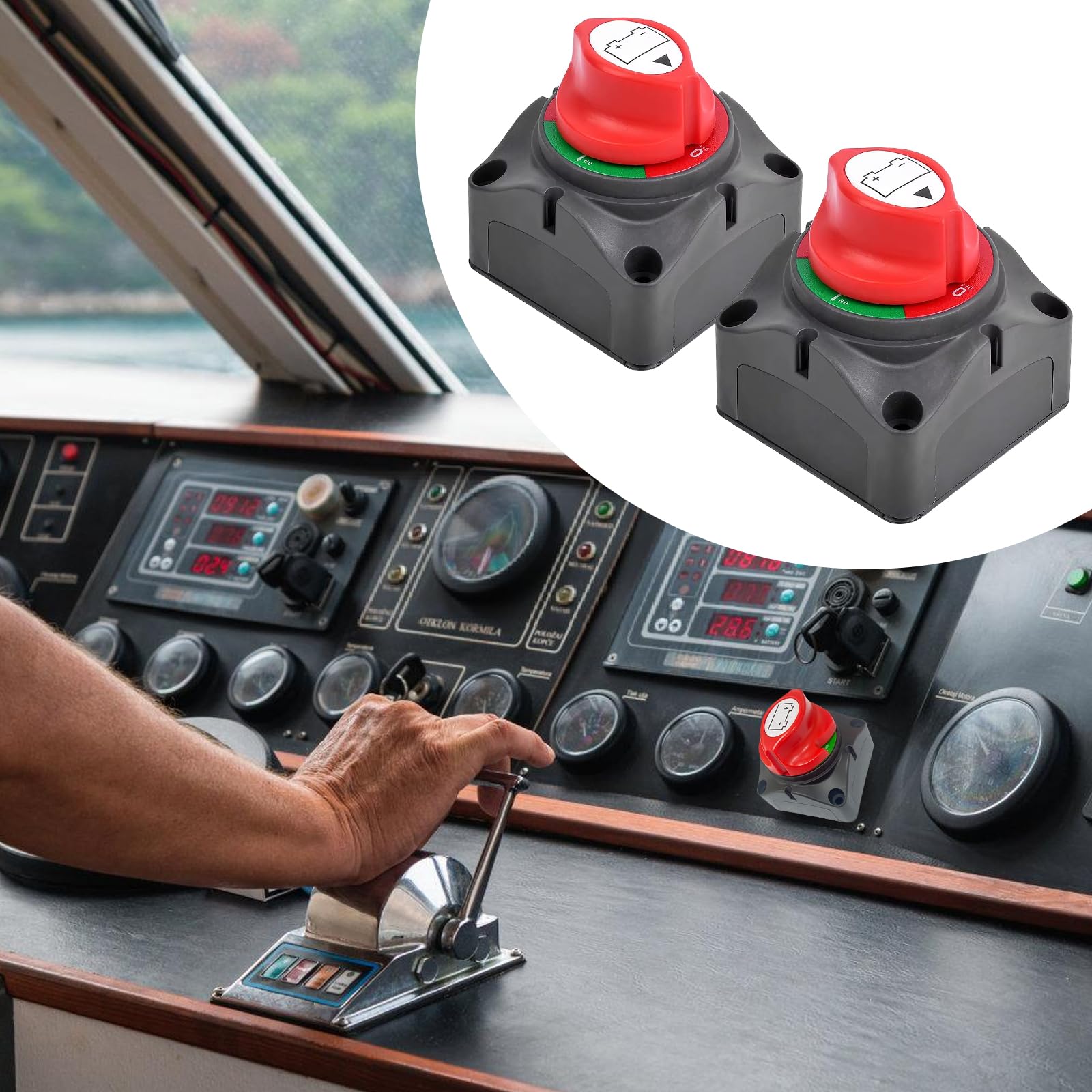 Interruttore Isolatore Batteria,2 Pezzi 12V-24V Interruttore Stacca Batteria,Sezionatore Batteria,Interruttore Di Isolamento Della Batteria Per Auto,Camion,Barche,Yacht,Camper