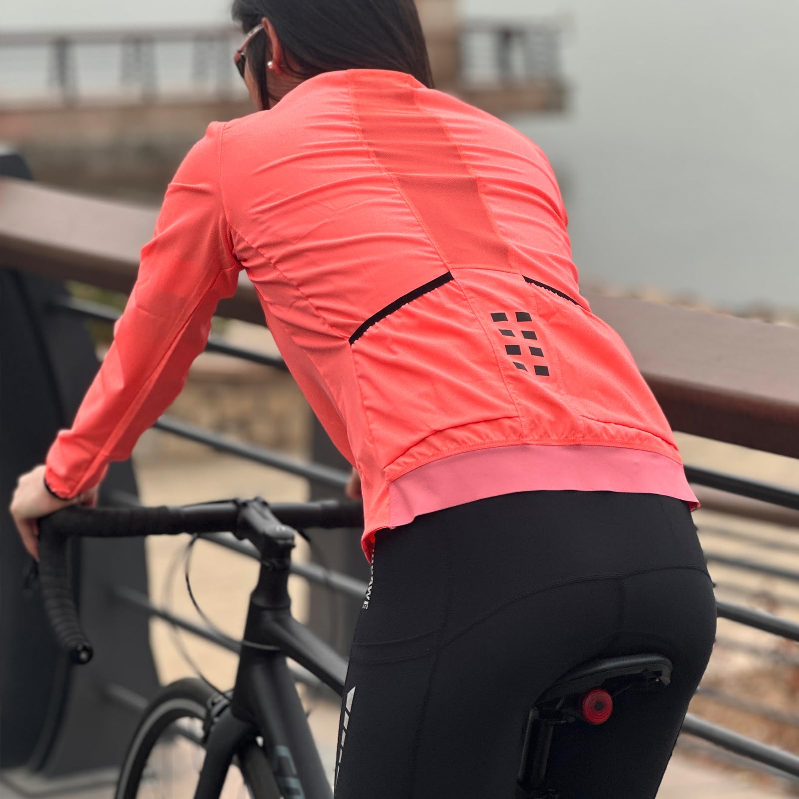 WOSAWE Veste De Cyclisme pour Femme Respirant Légère Coupe-Vent Manteau de Course à Pied