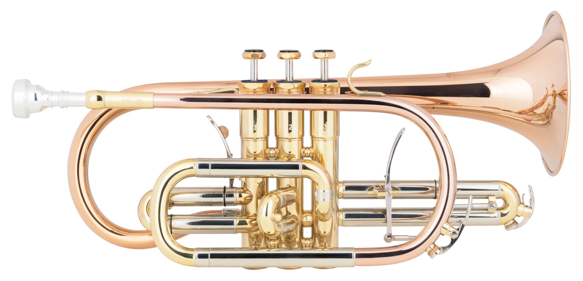 CR-18L Cornet Sib - Soudure et pavillon en laiton doré - Pistons en acier inoxydable - avec étui léger - laqué