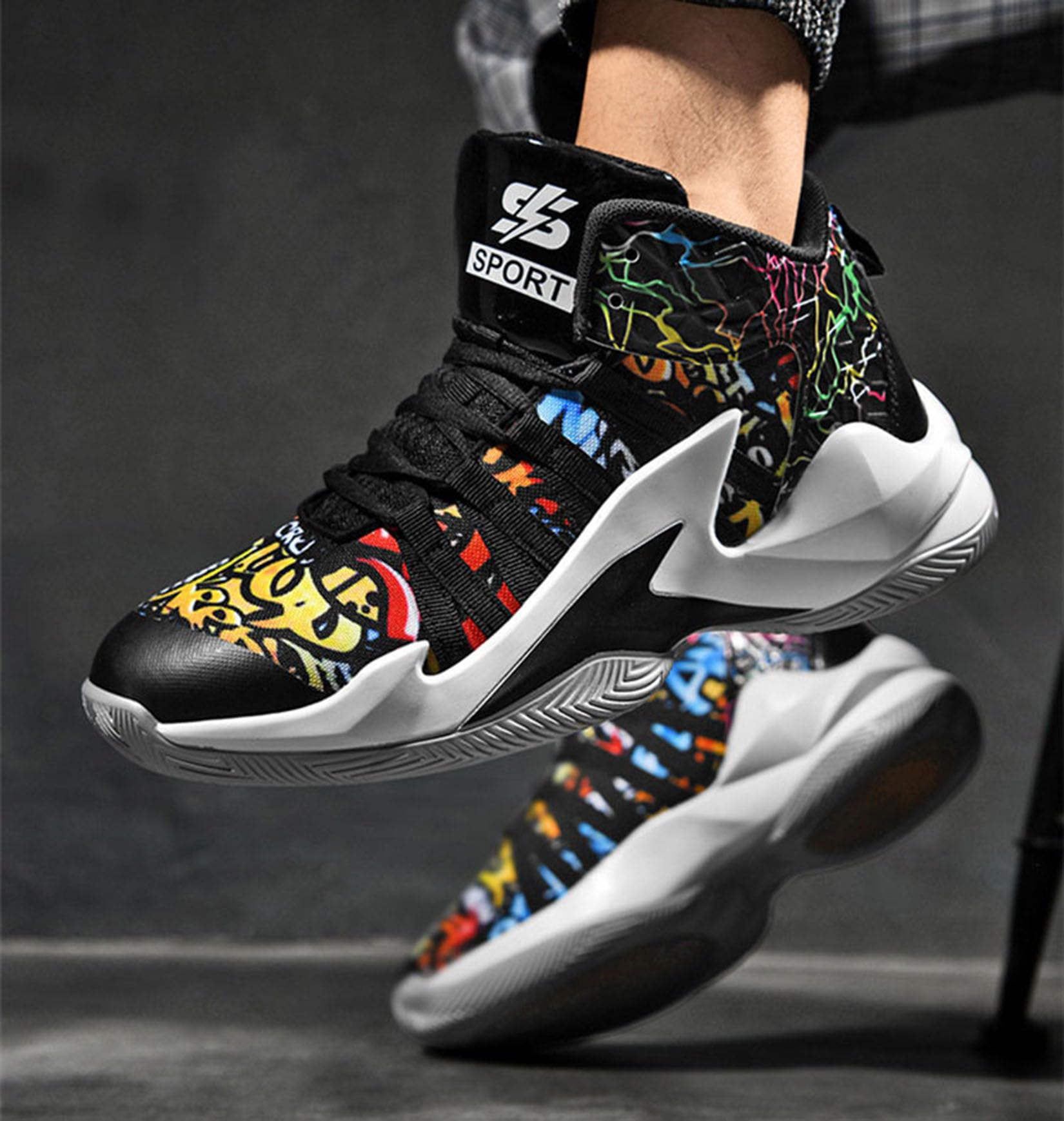 Męskie Buty Do Koszykówki Chłopców Outdoor Buty Sportowe Indoor Buty Sportowe Buty Do Biegania Wygodne(45 EU, Z03)